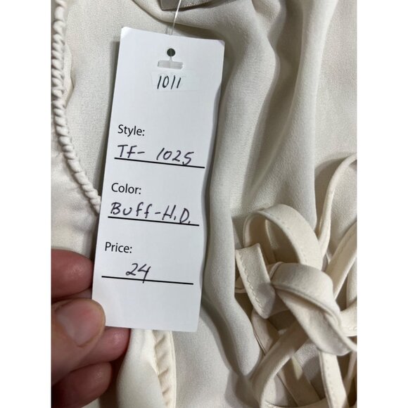 Veronica M buff H.D crepe spaghetti strap blouse women size small - Picture 8 of 9